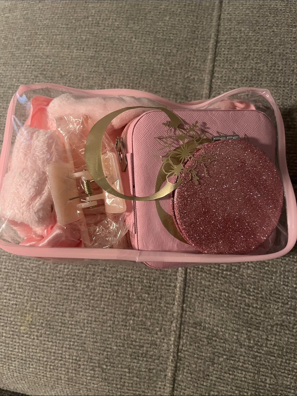Pink Travel Cosmetic Bag Set - Compact Women's Travel Organizer